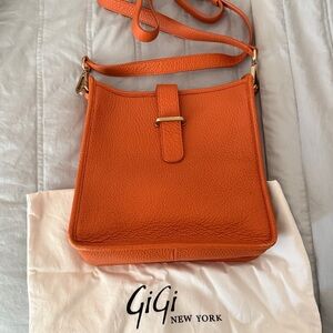 GiGi New York Vibrant Orange Leather Bag
